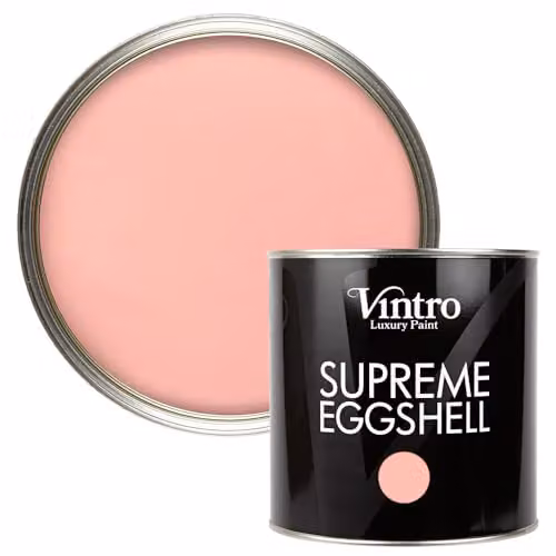 Vintro Pink Dancing Salmon Water Based Eggshell and Satin Paint for Interior and Exterior Walls, Wood and Trim, 2.5 l