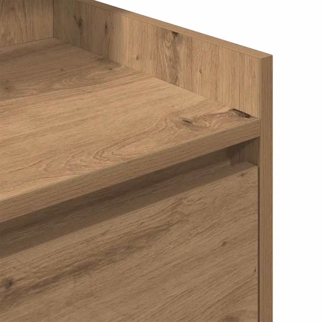 Berkfield Home Artisan Oak Bedside Cabinet with 2 Drawers in Brown, W/D/H: 38 x 34 x 80 cm – 3