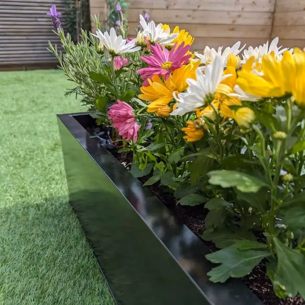 Access Garden Products Black Galvanised Steel Window Box Planter – 3
