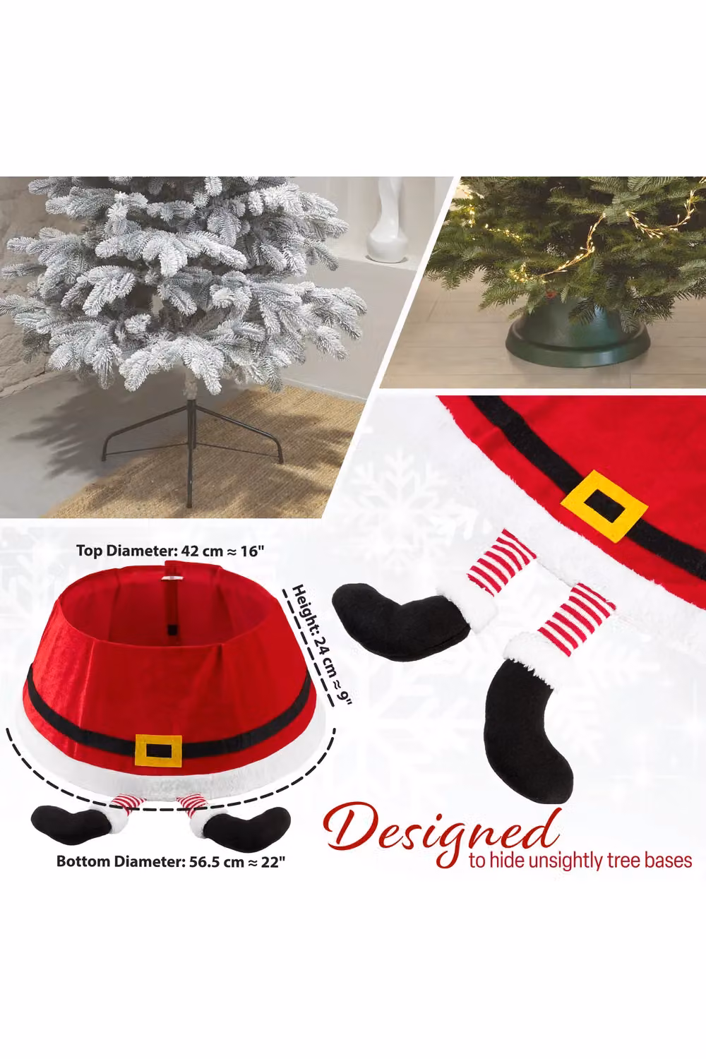 Deko Trends Christmas Tree Skirt in Red Santa and Multicolour – 8
