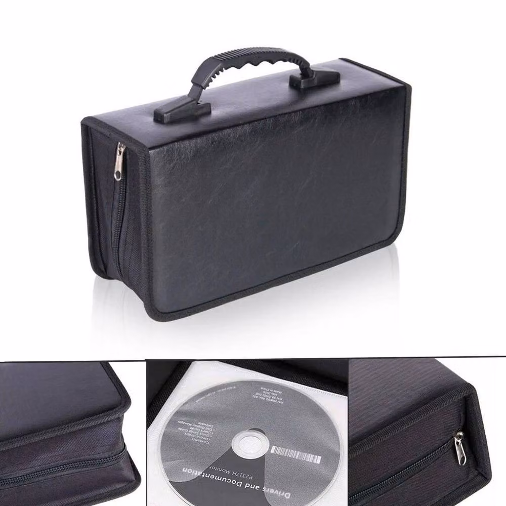 EONLION 128 CD/DVD Storage Wallet and Car Disc Holder in Black, Width: 50 cm – 4