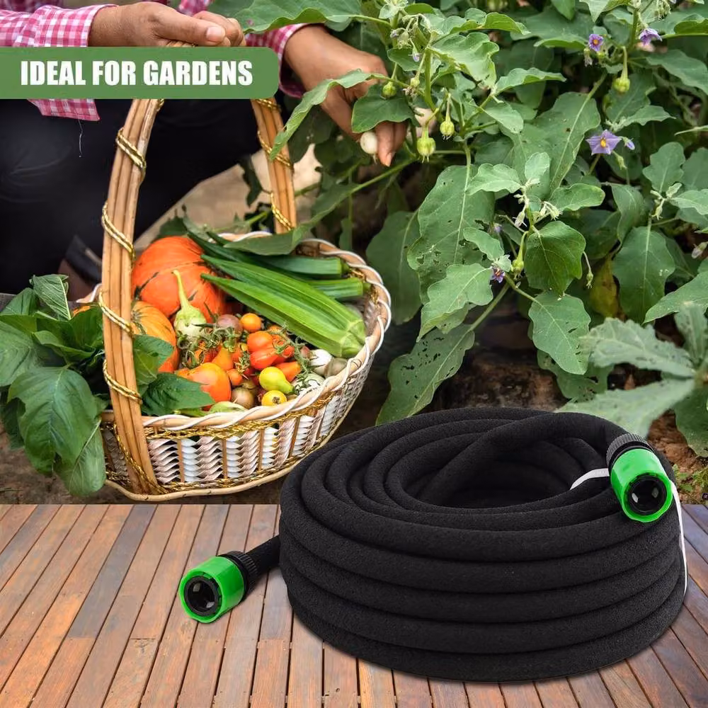 FLAVORA Black Porous Soaker Hose for Garden Watering, 15m – 2