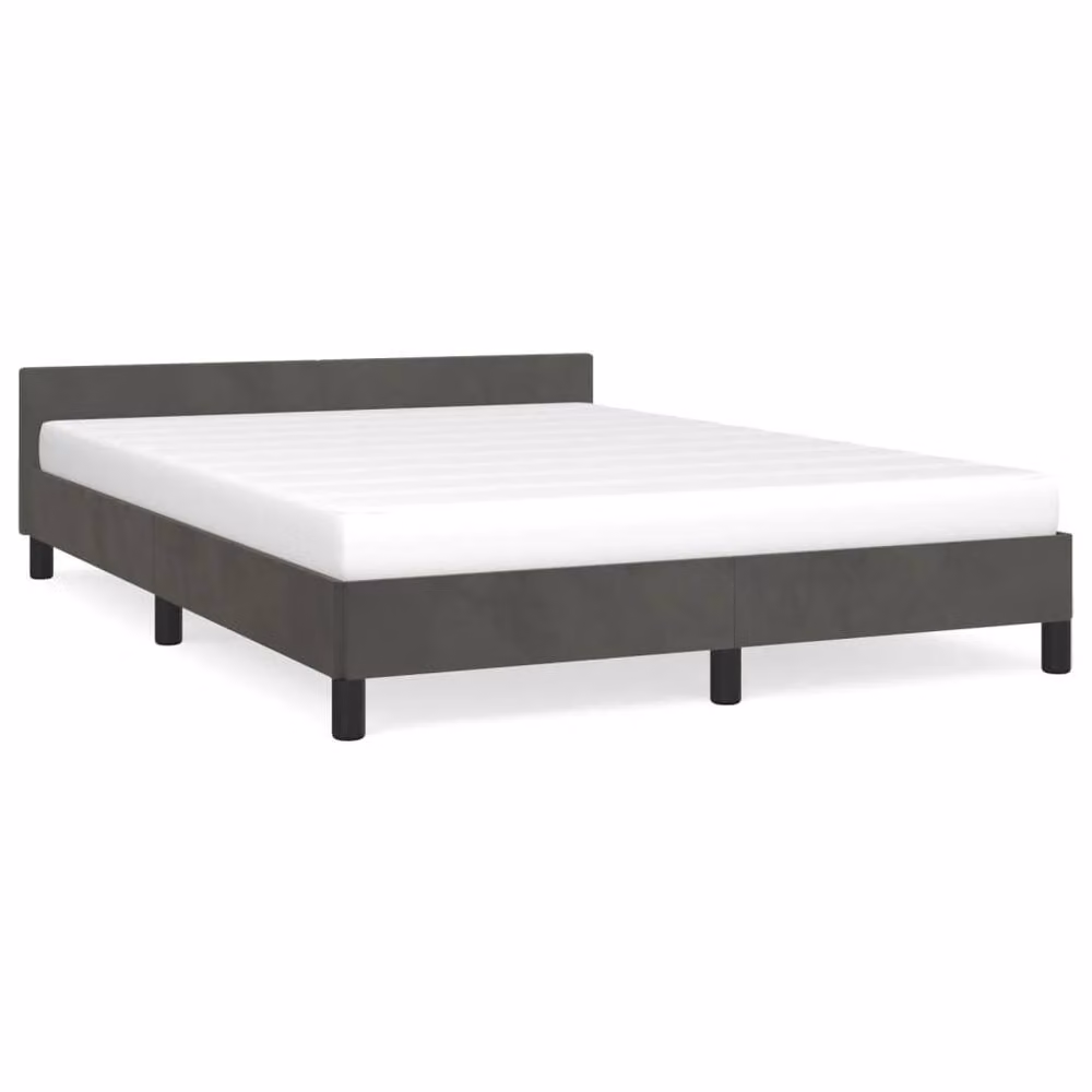 Berkfield Home Super King Velvet Upholstered Bed Frame with Headboard in Dark Grey, 180 x 200 cm – 2
