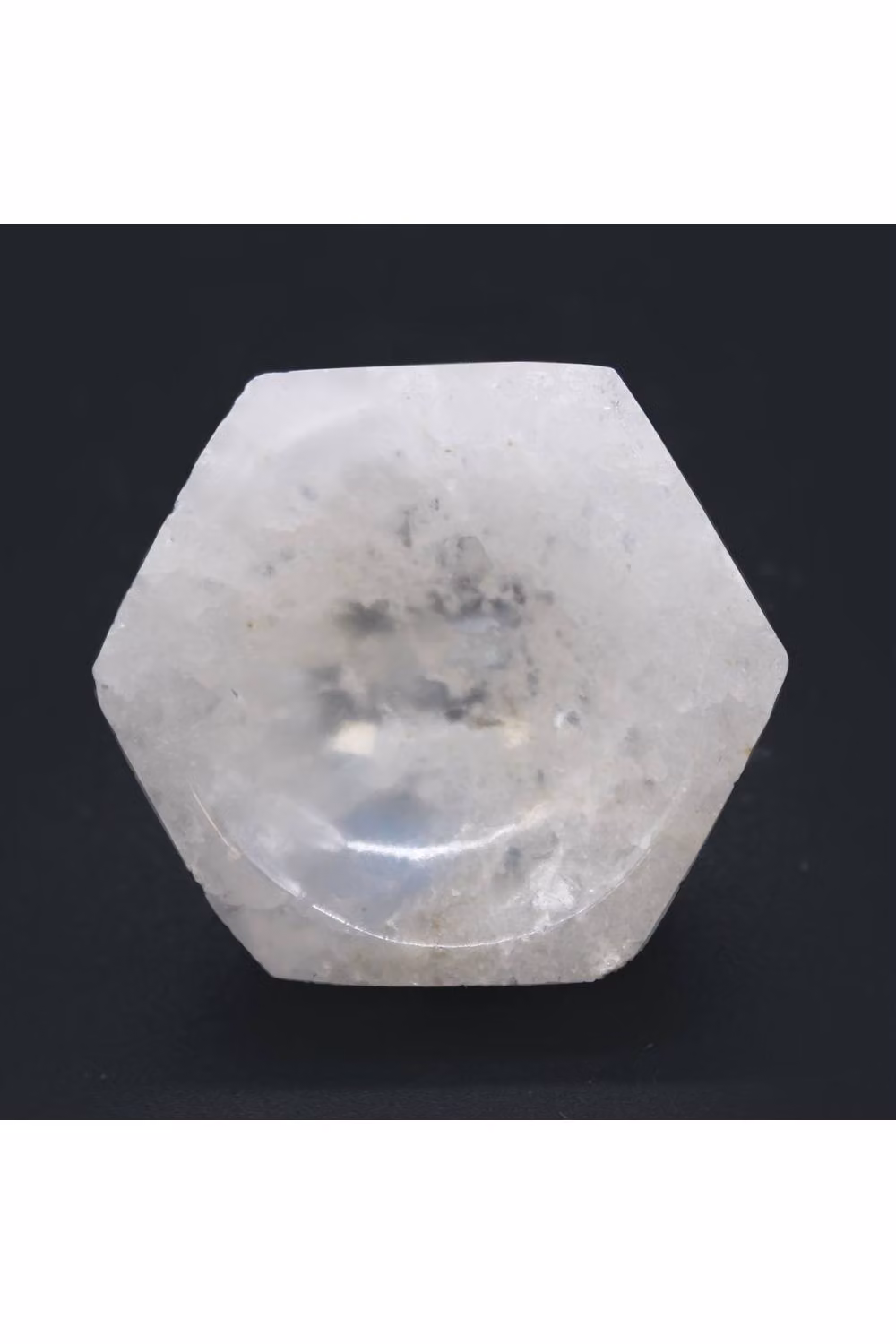 KDMD White Selenite Hexagonal Stone Bowl for Jewelry and Decor, Diameter: 6 cm – 2