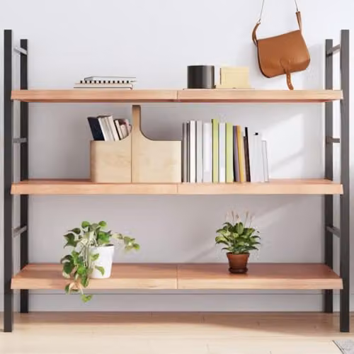 vidaXL Rustic Oak Wall Shelf, Brown, W: 140 cm, D: 60 cm, H: 4 cm – 2
