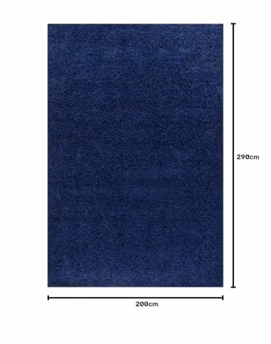 Serdim Rugs Plain Blue Modern Machine Woven Living Room Area Rug, W: 200 cm, D: 290 cm – 2