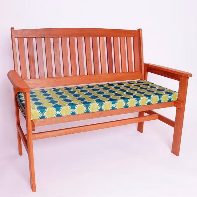 Roseley Green Water Repellent 3 Seater Rectangular Bench Pad with Foam Filling and Polyester Cover