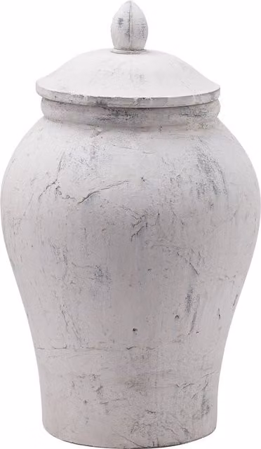 Bloomingville Large Classic Stone Ginger Jar in Beige, Brown and White