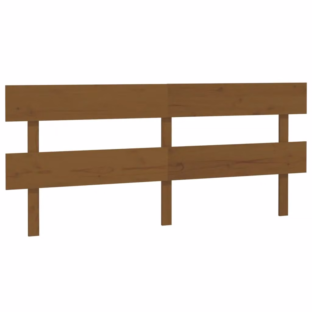 Berkfield Home Rustic Solid Pine Bed Headboard, Honey Brown, W: 204 cm, D: 3 cm, H: 81 cm – 2