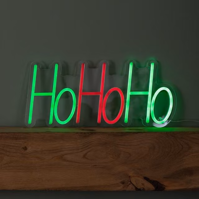 Samuel Alexander Ho Ho Ho Christmas Neon Flex LED Hanging Sign, W: 40 cm, H: 18 cm – 1