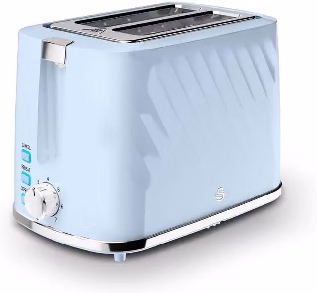 Swan Windsor 2 Slice Toaster in Blue, 900W with 7 Browning Levels and Removable Crumb Tray, ST14071BLU