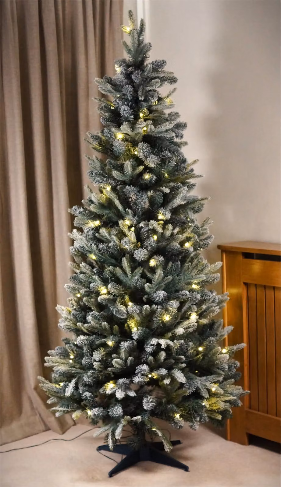 Xmas Haus 2.1m Pre-Lit Pop Up Frosty Pine Christmas Tree in White – 2
