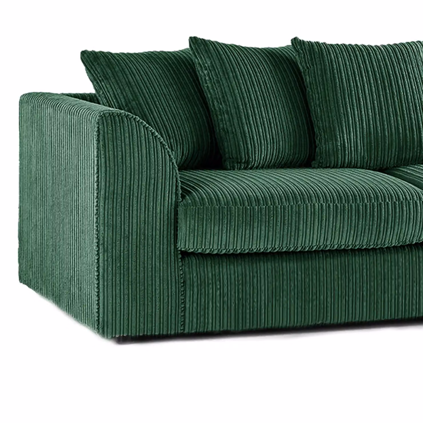 Luxor Living Green Jumbo Cord Fabric 3 + 2 Sofa Suite with Scatter Cushions – 3