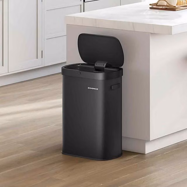 The Bazaarist Motion Sensor Kitchen Bin with Soft Close Lid, Ink Black