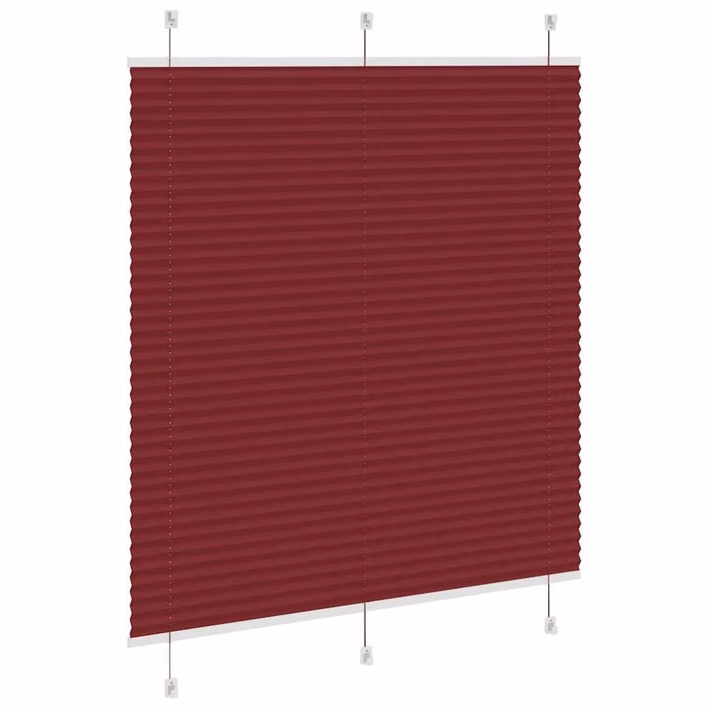 Berkfield Home Single Pleat Blind in Bordeaux Red, Polyester, W: 115 cm, H: 100 cm – 3