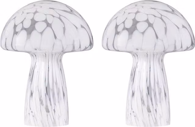 First Choice Lighting Confetti Set of 2 White Glass Table Lamps