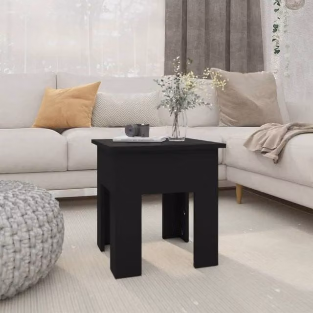 Berkfield Home Black Modern Square Coffee Table, W/D/H: 40 x 40 x 42 cm – 1