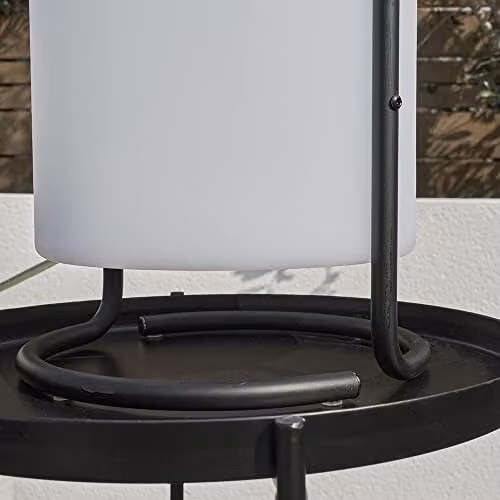 MiniSun Contemporary Black Metal Wire Lantern Table Lamp with Rechargeable RGB LED Cylinder Shade – 5
