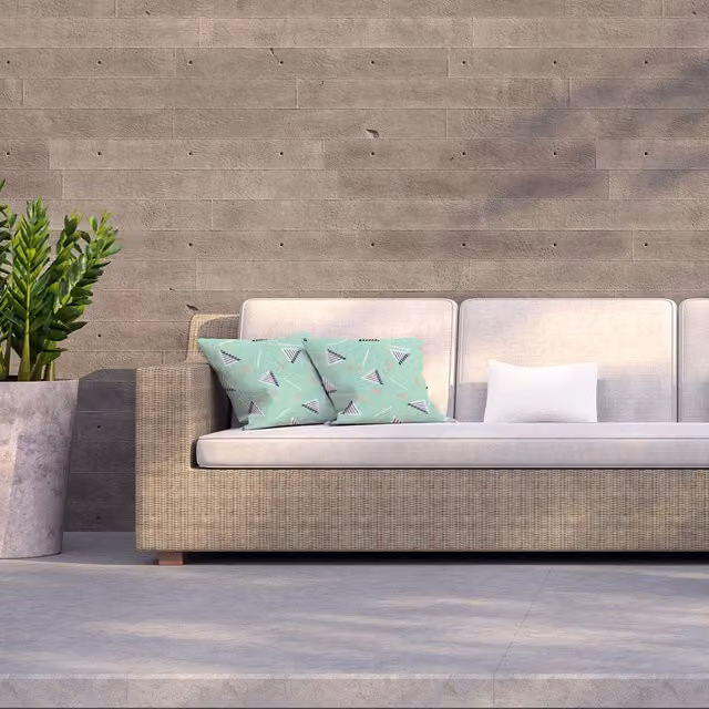 Benjamin Tate Design LTD Geometric Triangle Stripes Outdoor Cushion, Green, W: 60 cm, H: 60 cm