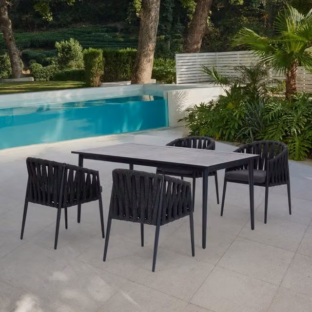 Home Detail Bondi Grey Metal Garden Dining Set