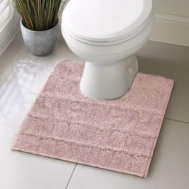 Velosso Lexington Pink Microfibre Non-Slip Bath and Pedestal Mat, Large