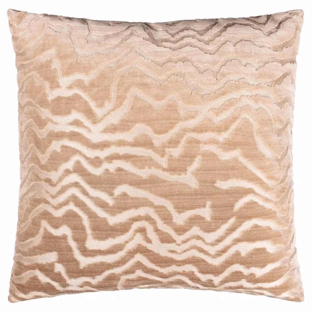 Paoletti Tierra Square Graphic Velvet Cushion in Beige, W/D/H: 50 x 50 x 50 cm – 2