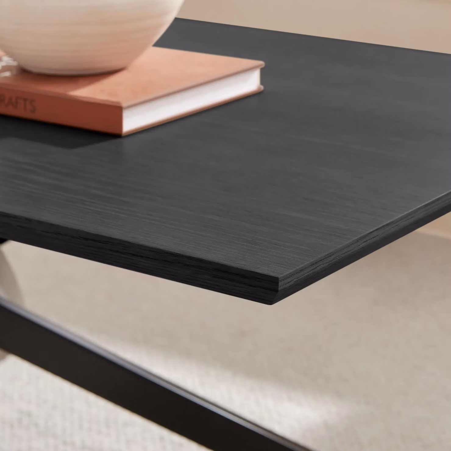 FurnitureboxUK Leonardo Rectangular Black Wood Veneer Coffee Table – 2