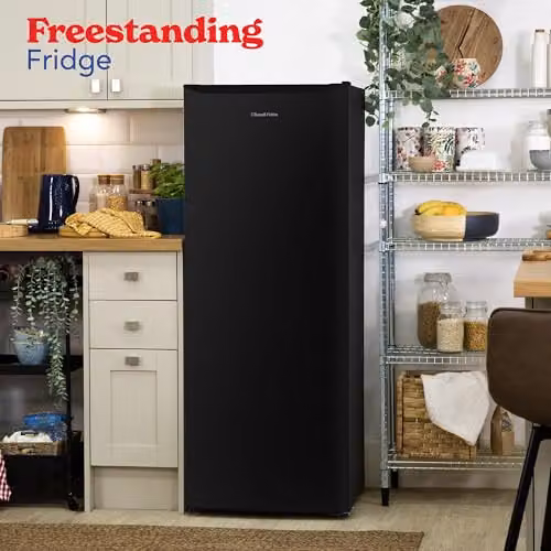 Russell Hobbs Freestanding Larder Fridge Black 242L, W: 55 cm, H: 143 cm, with Glass Shelves and Reversible Door – 3