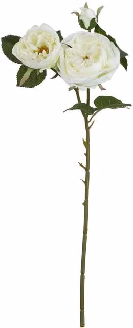 Hill Interiors Natural Garden Collection White Artificial Rose Flower – 1