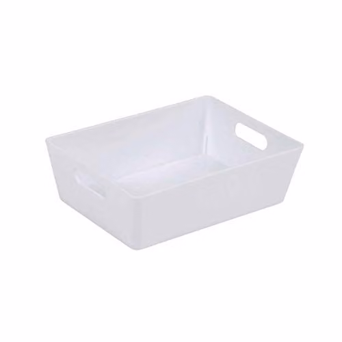 Wham Studio Rectangular Plastic Basket in White, W/D/H: 12.0 x 12.0 x 12.0 cm