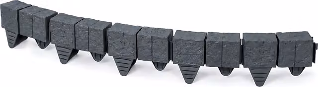 SolaDirect Anthracite Grey Stone Effect Plastic Lawn Edging Garden Palisade Border
