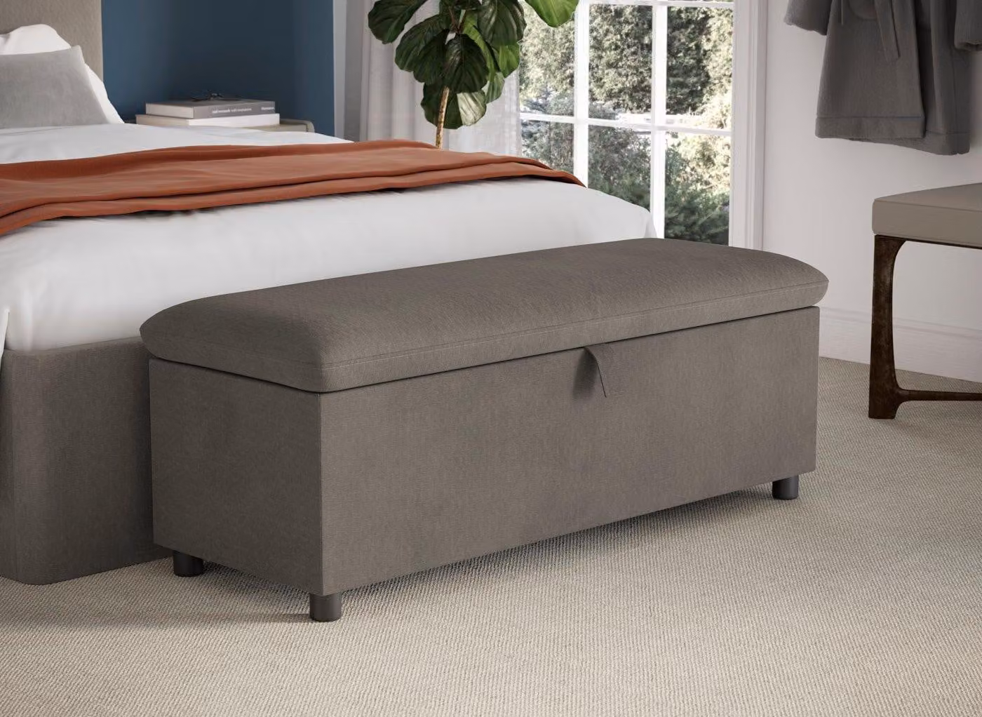 Silentnight Sydnie Grey Upholstered Fabric Blanket Box