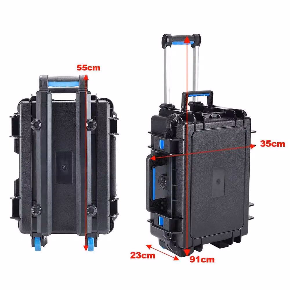 SPETLEK Waterproof Wheeled Rolling Travel Tool Box Hard Case in Black – 2