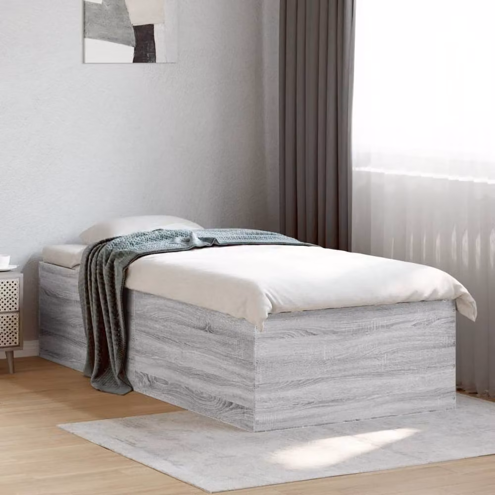 Berkfield Home Single Bed Frame in Grey Sonoma, W/D/H: 90 x 190 cm – 2