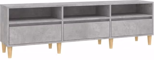 Berkfield Home TV Cabinet in Concrete Grey, W: 150 cm, D: 30 cm, H: 44.5 cm – 1