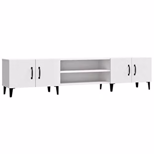 vidaXL Modern White TV Cabinet with Media Compartments, W/D/H: 180 x 31.5 x 40 cm – 1