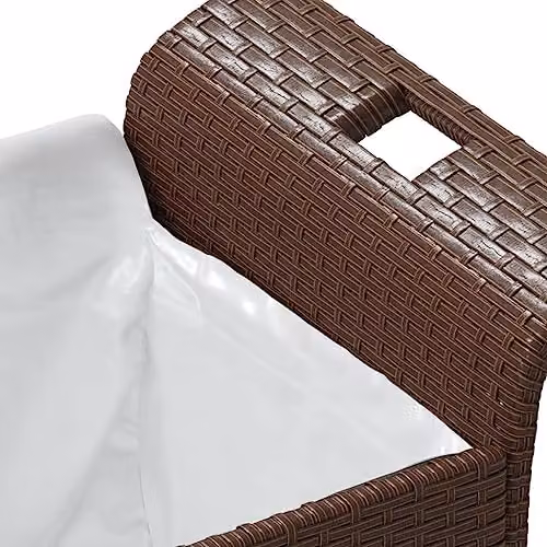 vidaXL Poly Rattan Garden Bench with Beige Cushions, Brown, W/D/H: 116 x 46 x 57 cm – 3