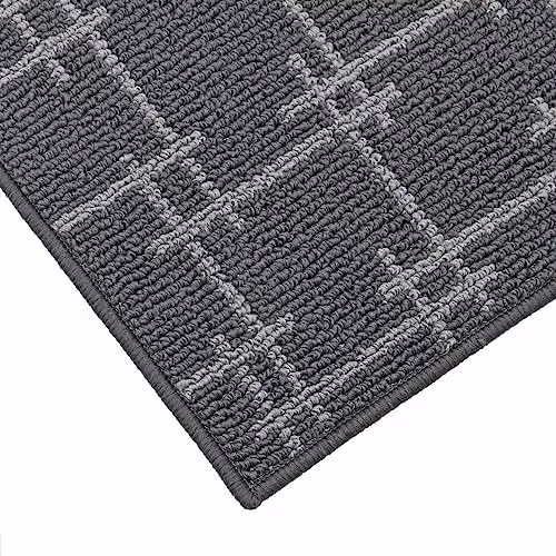 JVL Vector Machine Washable Latex Backed Runner Doormat, Grey, W: 57 cm, L: 150 cm – 3