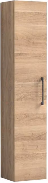 Balterley Bramshall 1 Soft Close Door Tall Storage Unit in Light Oak Brown, W: 30 cm