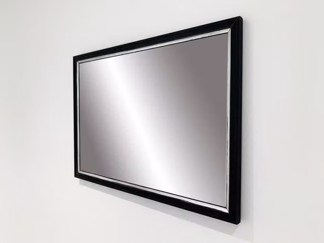 Benjamin Tate Design LTD Modern Rectangular Black Wall Mirror with Silver Glass, W/H: 61 x 61 cm