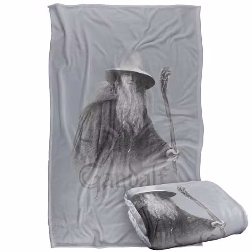 Warner Bros. Lord of the Rings Gandalf Grey Super Soft Fleece Throw Blanket