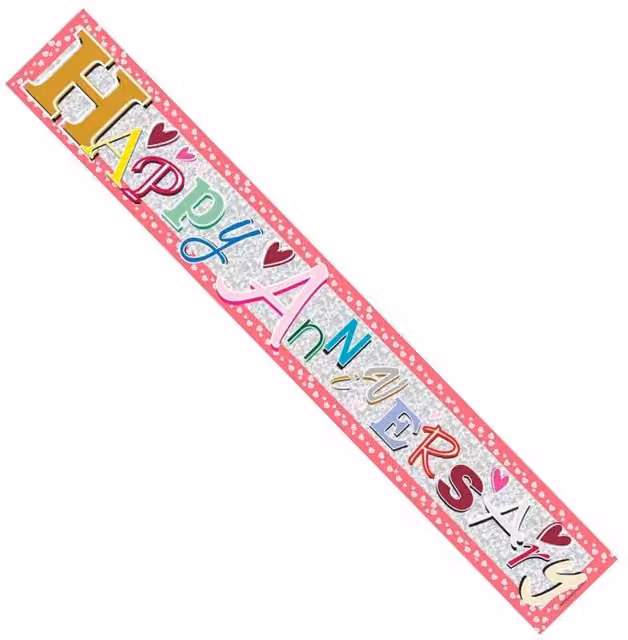 KDMD Happy Anniversary Multi Colour Foil Letter Pennant Banner, Pack of 20