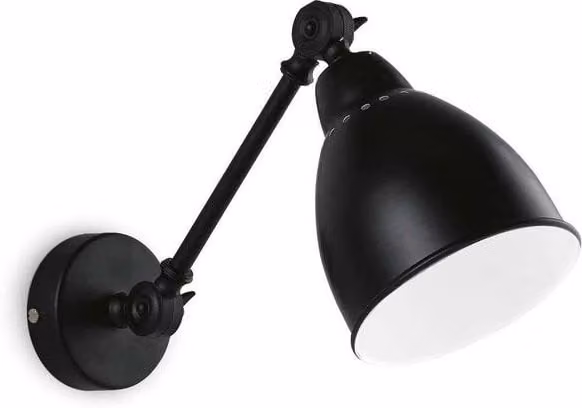 Netlighting Newton Adjustable 1 Light Indoor Wall Light in Matt Black with E27 Socket
