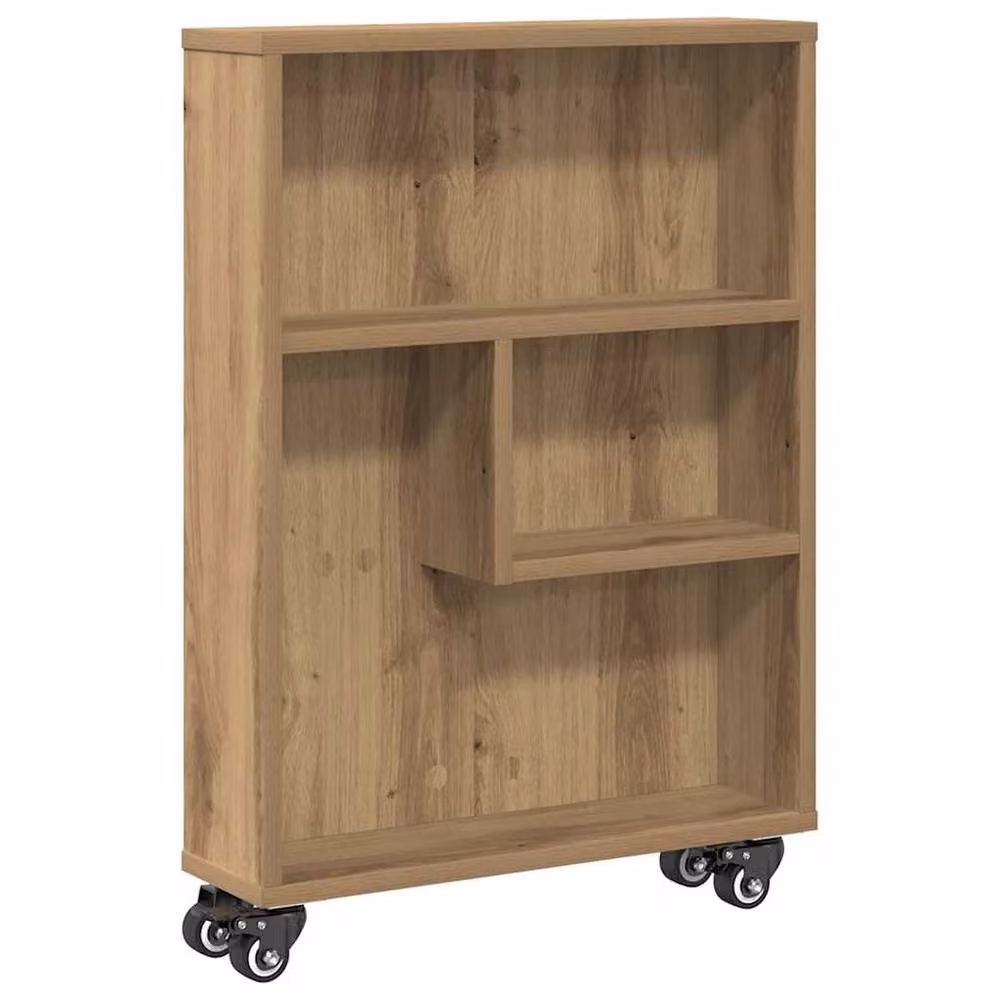Berkfield Home Narrow Storage Trolley in Artisan Oak Brown, W/D/H: 48 x 13 x 68 cm – 3