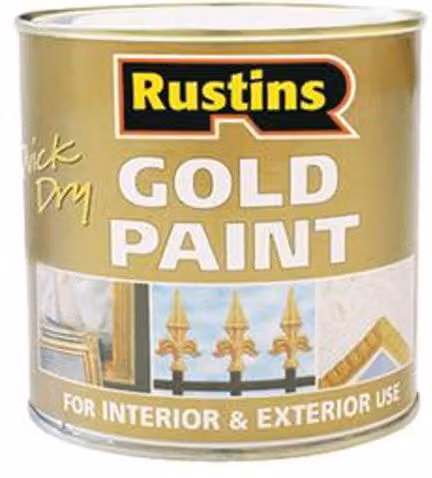 Rustins Quick Drying Opaque Gold Paint, 100 ml