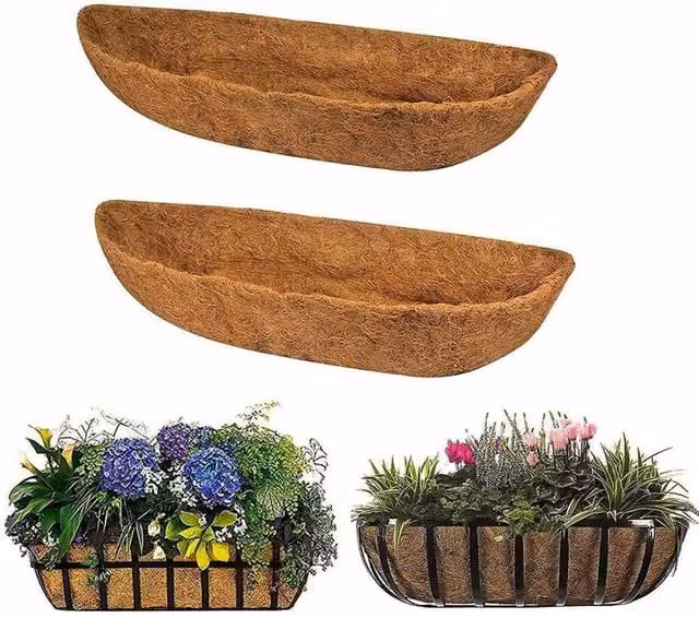 EONLION Brown Coconut Fiber Hanging Basket Planter for Ornamental Gardens, Diameter: 60.96 cm