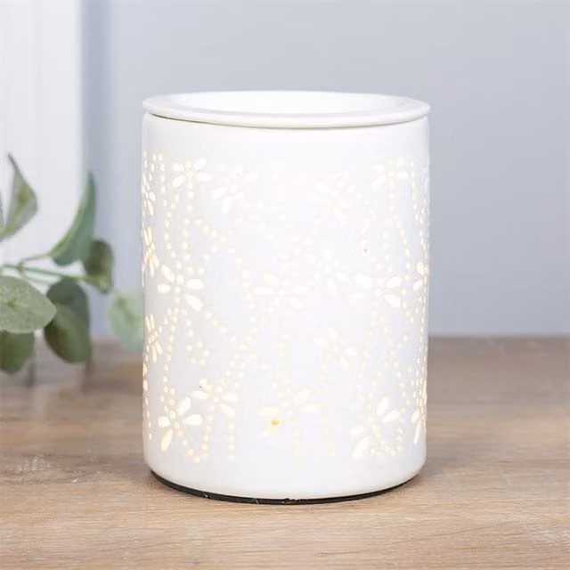 Gloriously Good White Ceramic Dragonfly Electric Oil and Wax Melt Aromatherapy Burner