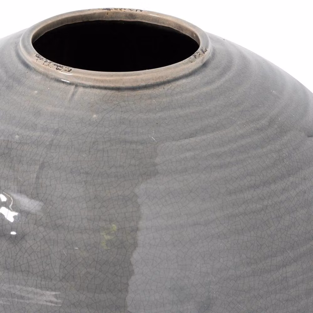 Wyld Haus Starburst Grey Glazed Ceramic Geometric Tabletop Vase H 37 cm x W 38 cm x D 37 cm – 3