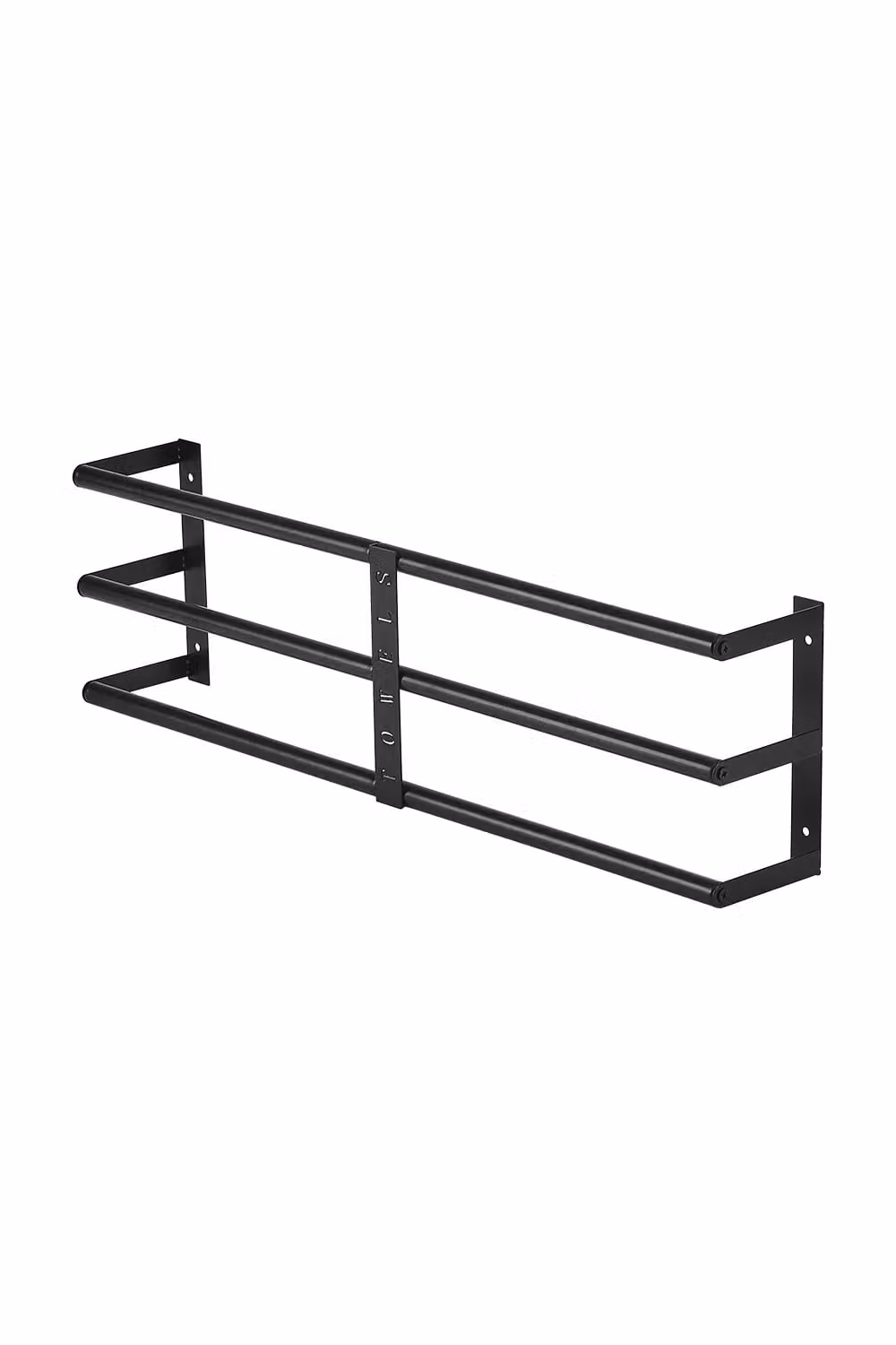 Living and Home Premium Iron Wall Mounted Space-Saving Bathroom Towel Rack, Black, Width: 71 cm – 2