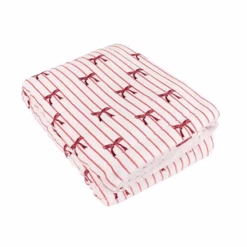 Riva Home Striped Pink Sherpa Fleece Throw W/D/H: 130 x 180 cm